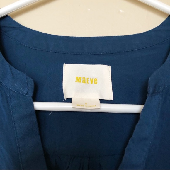 Anthropologie | Maeve Long Sleeve Blue Top Size 4 - Picture 2 of 4